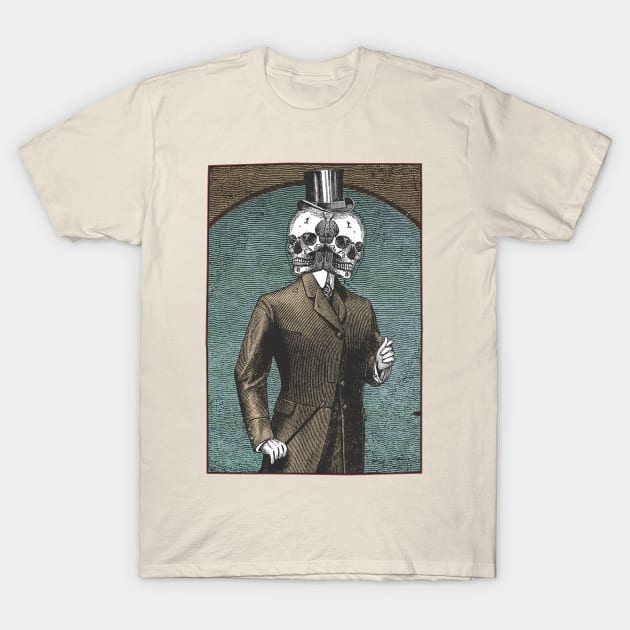 Skull Suit T-Shirt by HenryBennettArt